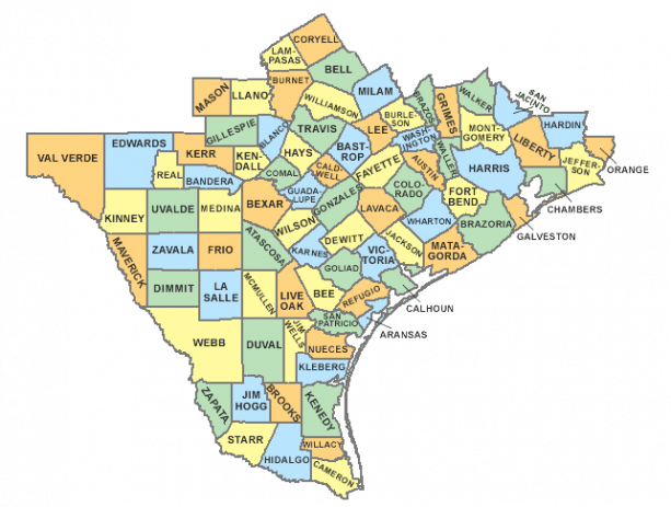 Texas Counties Map With Names 5645