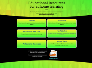 Educational Resources for at home learning screen grab