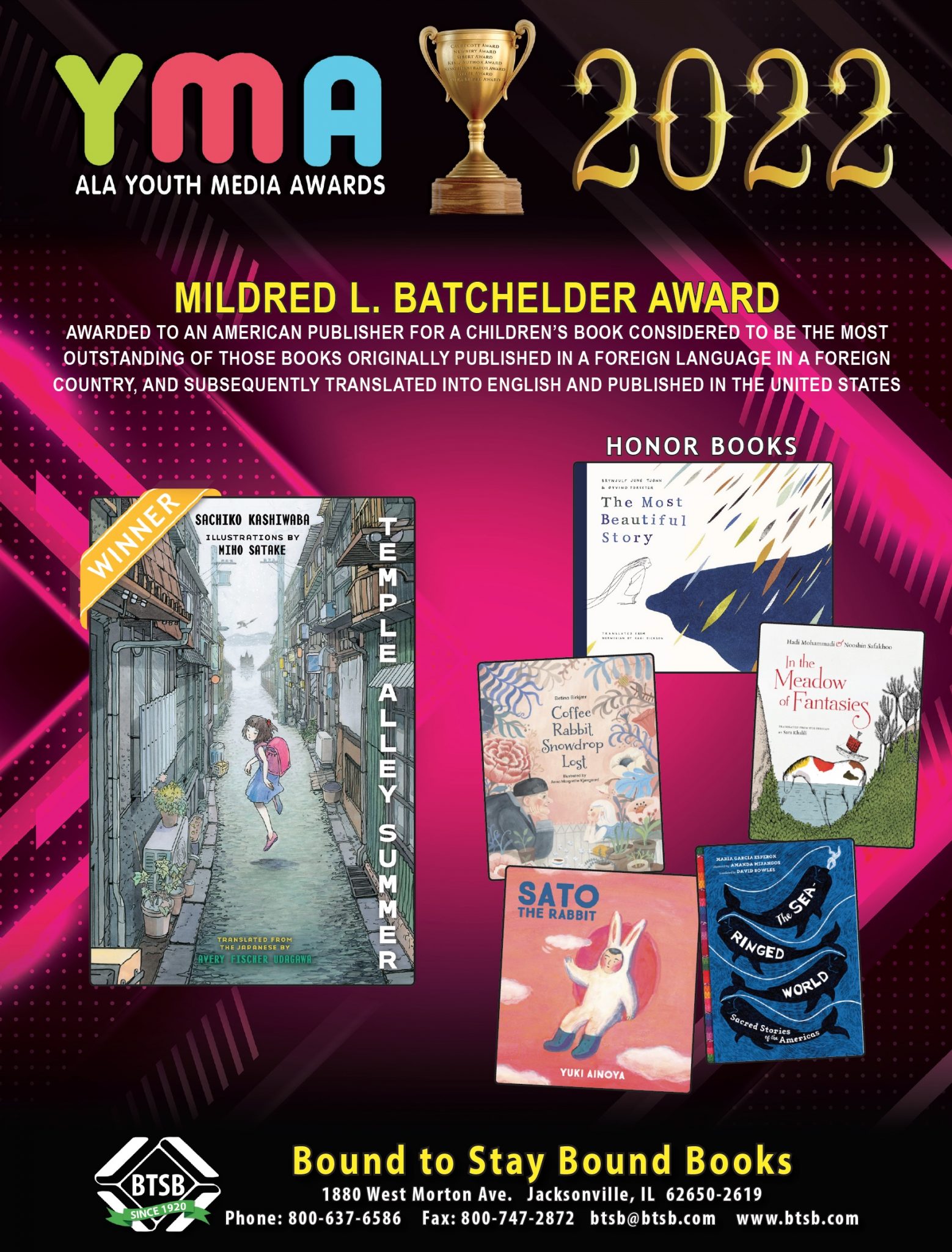 2022 ALA Youth Media Award POSTERS Bound to Stay Bound Books