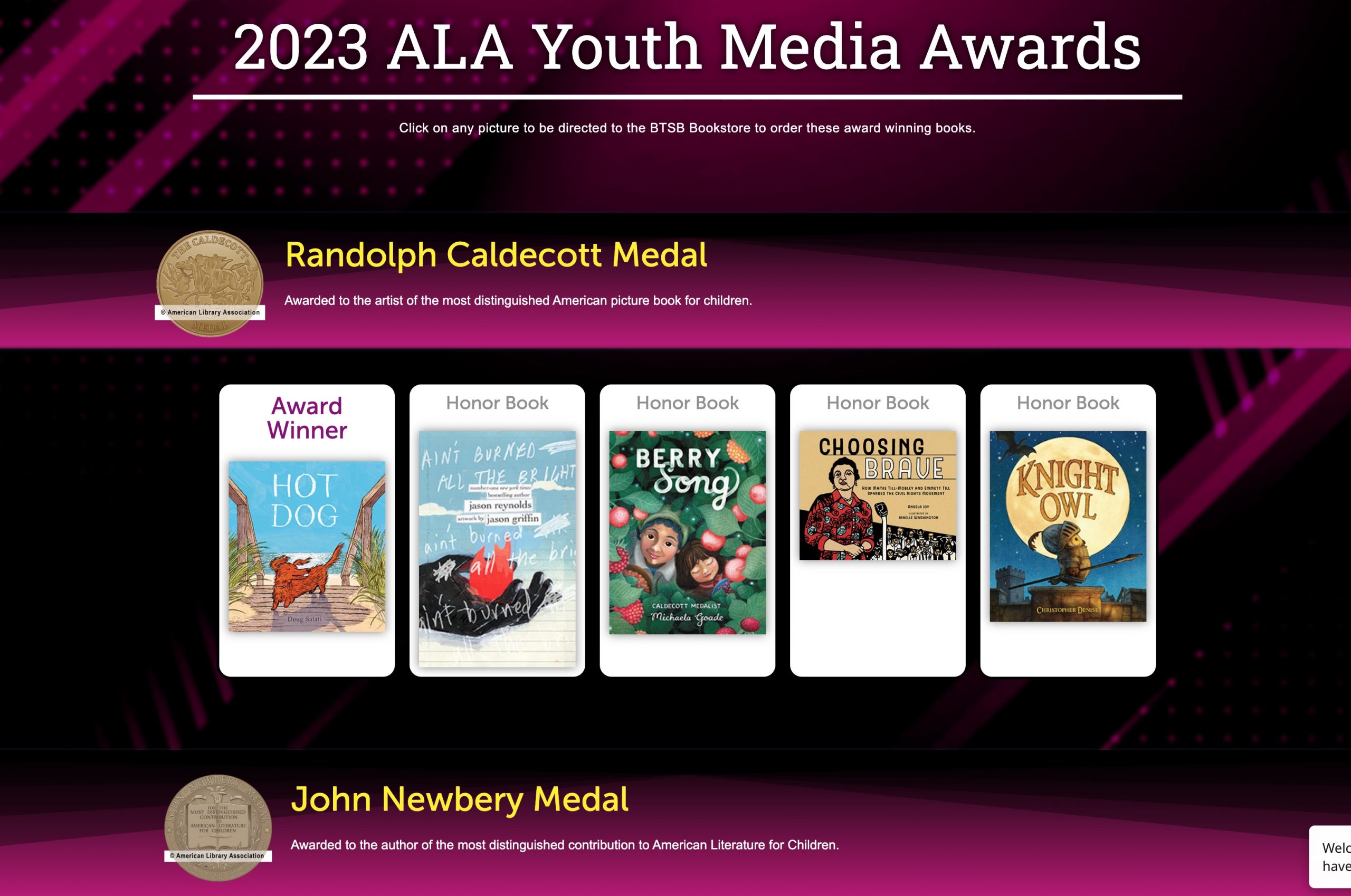 2023 ALA Youth Media Awards Bound to Stay Bound Books